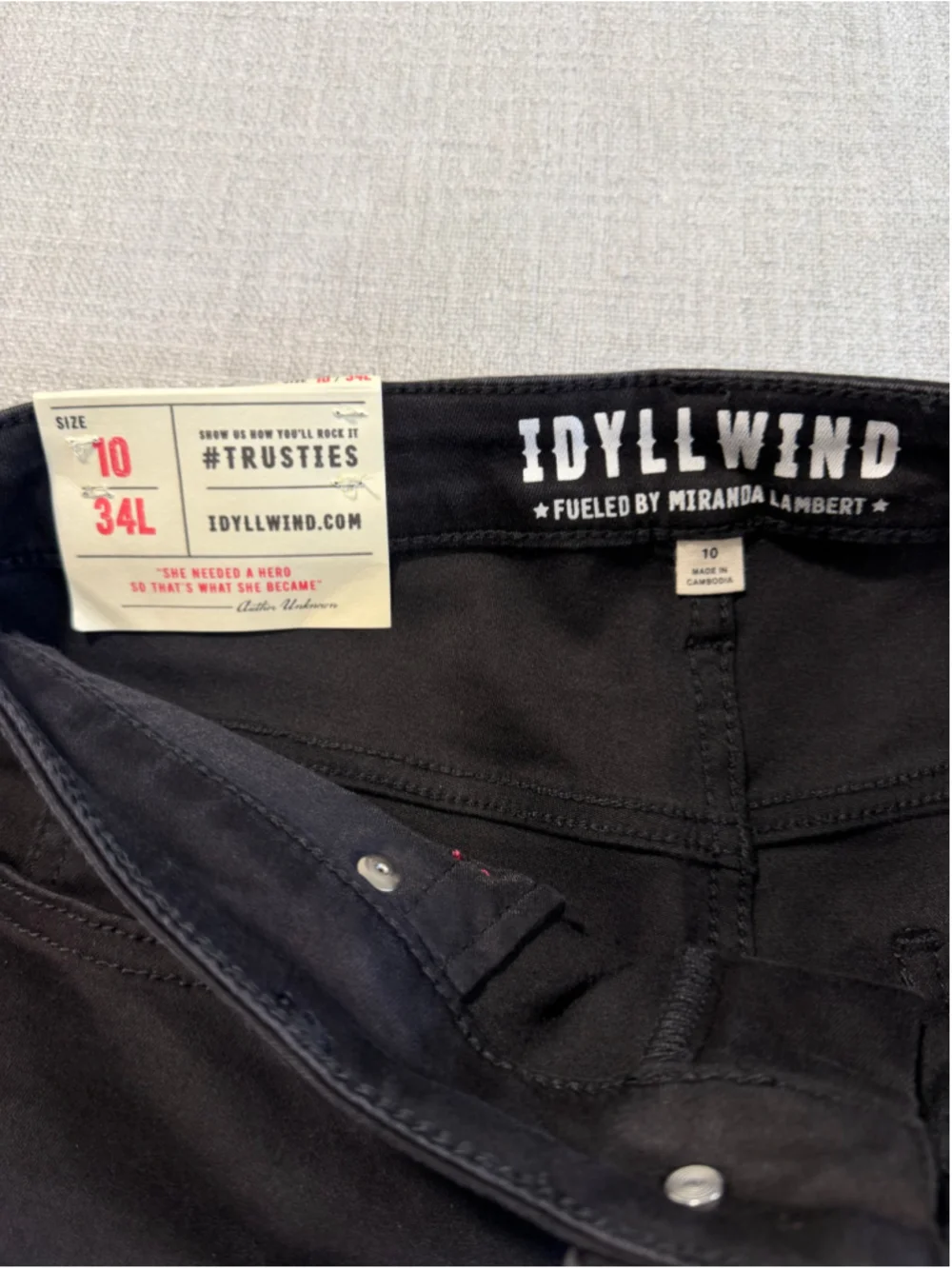 IDYLLWIND WOMEN'S SADDLE DRIVE HIGH RISE BLACK BOOTCUT JEANS SIZE 10 34L